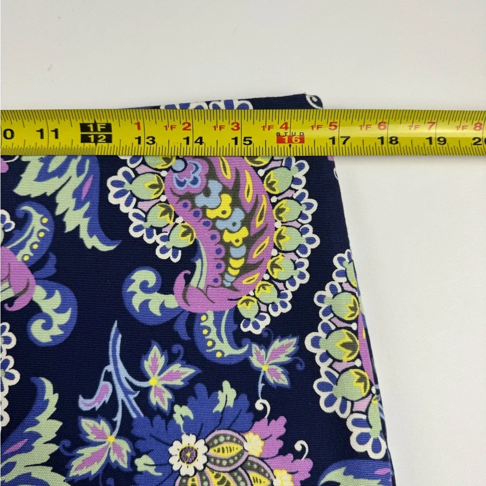 Talbots Navy Floral paisley canvas pencil skirt size 8
